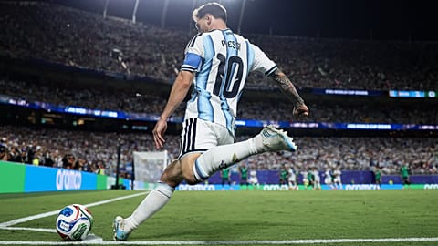 Lionel Messi pictured for Argentina at the 2026 World Cup 