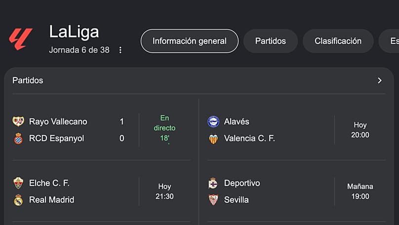 LaLiga matches, 15 September 2026