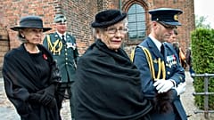 Princess Astrid of Norway on the way to the graveside at the funeral of Danish Count Christian of Rosenborg, Wedensday 29 May. 2013 in Lyngby Church, Denmark.