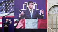 El secretario de Estado de EE.UU., Marco Rubio, habla en la Cámara de Comercio Americana del Perú en Lima, el 10 de septiembre de 2026.