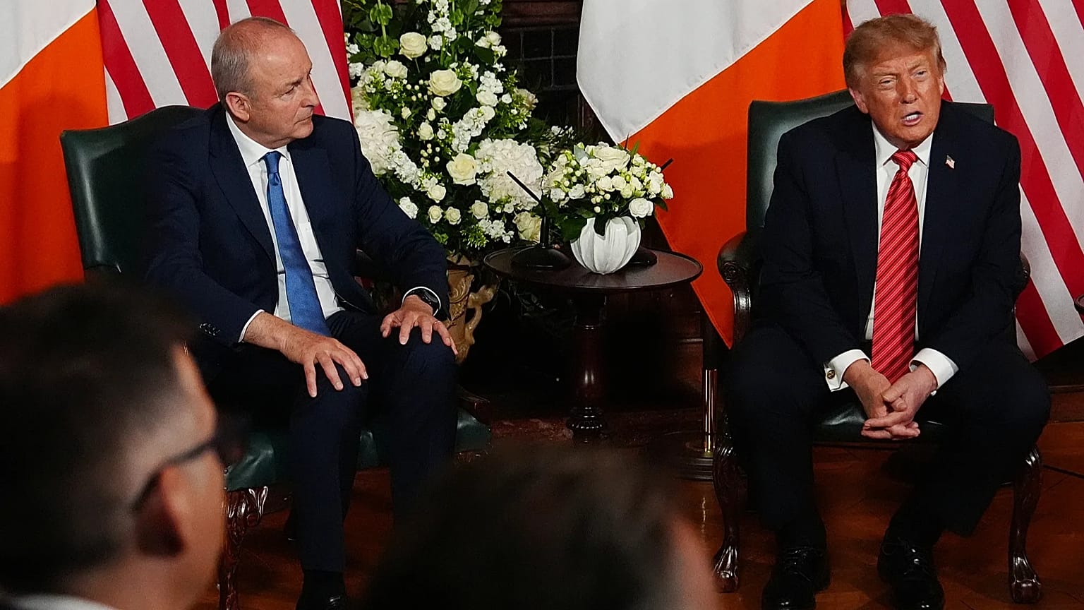 Trump com Micheál Martin na manhã de sábado