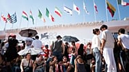 Festival goers gather before the 'Oasis: Don't Look Back in Anger' red carpet during the 83rd edition of the Venice Film Festival in Venice, Italy, on Saturday, Sept. 5, 2026