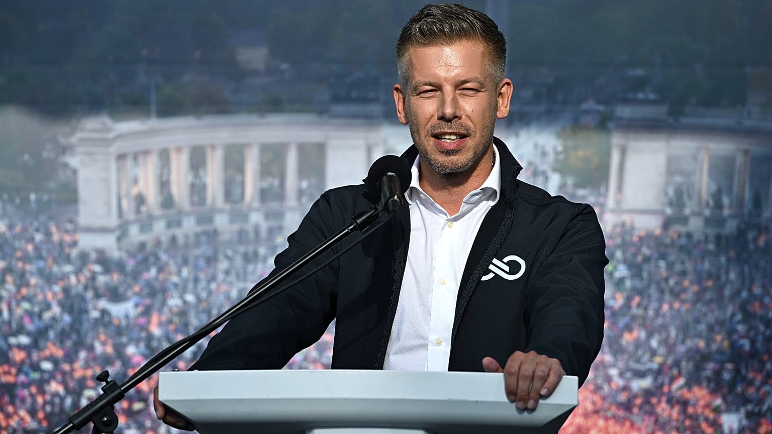 Magyar Péter országjárásán Veszprémben, 2026. szeptember 12-én, szombaton.