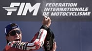 El piloto español Marc Márquez, celebra su victoria en el Gran Premio de San Marino y la Riviera de Rimini de MotoGP, celebrado en Misano Adriatico, 13-09.2026