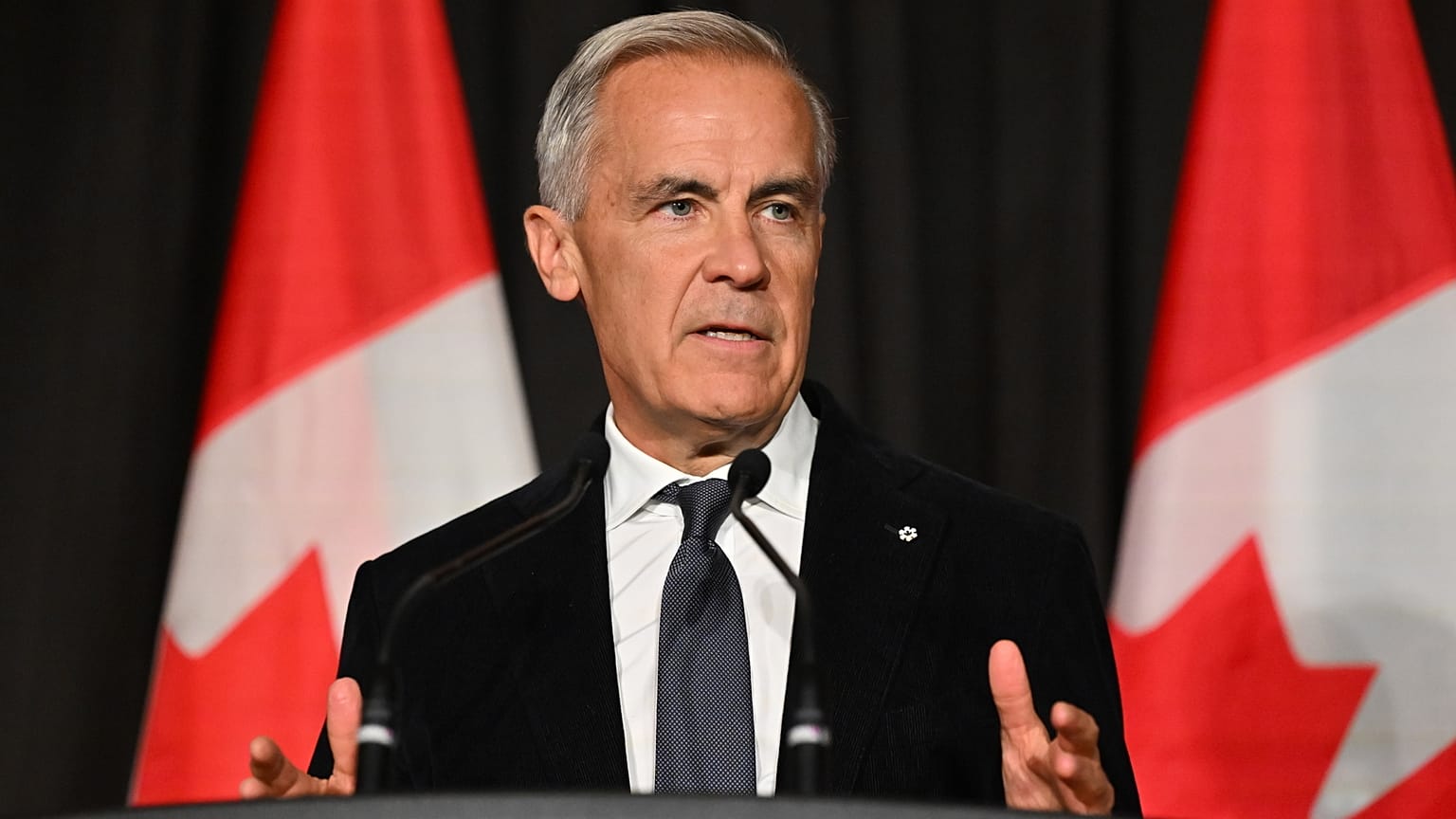 Canadian Prime Minister Mark Carney speaks to Canadian business leaders at the Canada Investment Summit welcome reception in Toronto, Sunday, Sept. 13, 2026