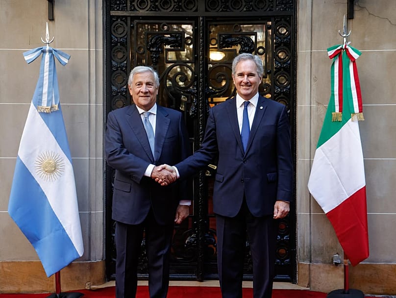 Il ministro degli Esteri Tajani con l'omologo argentino, Pablo Quirno