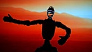 FILE - One of humanoid robots performs at a press conference by GMO, Japanese internet infrastructure company Tuesday, Sept. 8, 2026, in Tokyo. (AP Photo/Eugene Hoshiko)