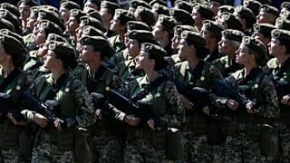 FILE: Ukrainian female soldiers march along main Khreshchatyk Street during a military parade to celebrate Independence Day in Kyiv, Ukraine, 24 August 2018.