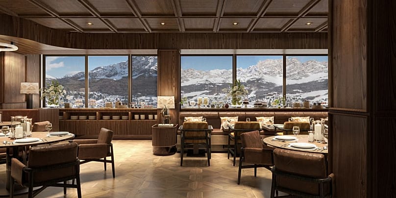 Projekt hotelu maksymalnie wyeksponował widoki na Dolomity