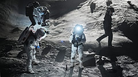 FILE - Scientists test newly developed spacesuits at the LUNA facility in preparation for missions to the moon at the German Aerospace Center near Cologne. Sept. 3, 2026