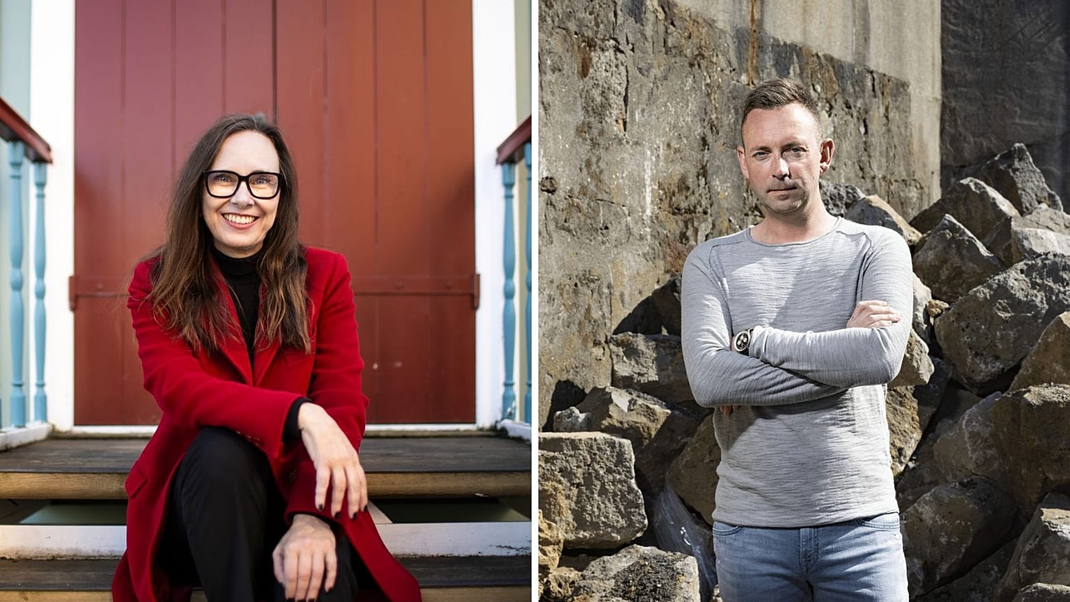 Los escritores islandeses Yrsa Sigurðardóttir y Ragnar Jónasson.