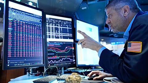 Michael Gallucchi Traders works on the floor at the New York Stock Exchange in New York, Monday, 14 Sept. 2026. 