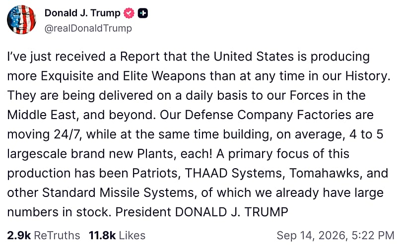 President Donald Trump posting on his own online platform, Truth Social