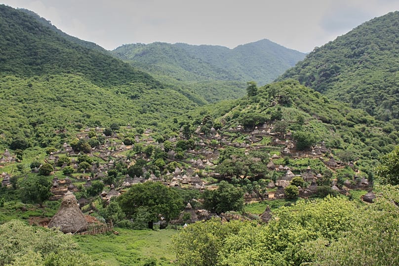A view of the village of Lohobohobo, in South Sudan, Friday, July 24, 2025.