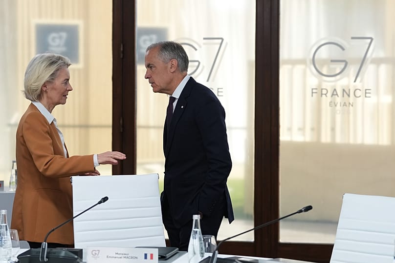 A két vezető a G7 legutóbbi értekezletét, Evian, 2026