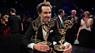 Three's company: Actor Matthew Rhys with record haul of Emmy's at the Television Academy's 78th Awards in Los Angeles 