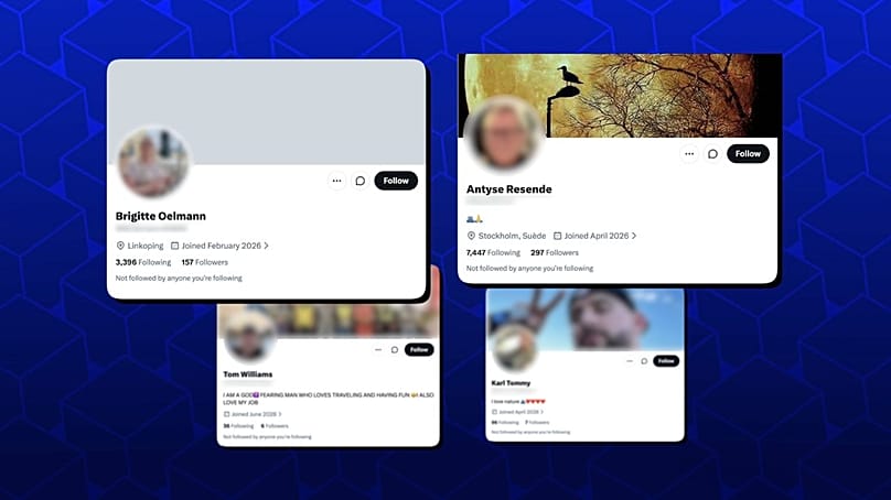 These accounts are listed as being based on X as in Nigeria, Ghana, and parts of Asia.