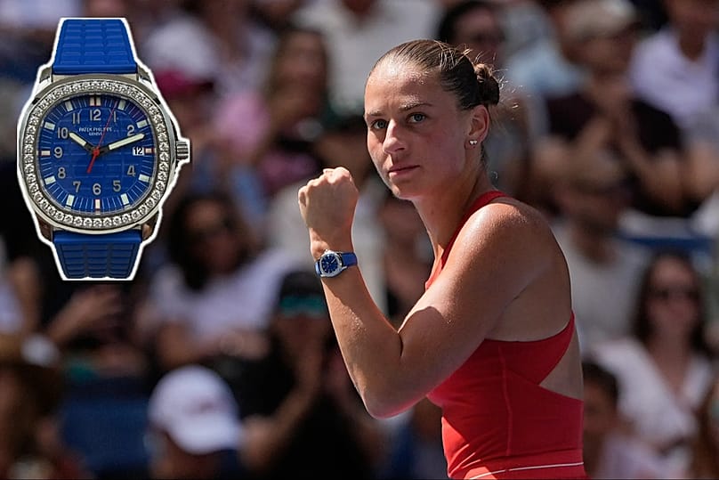 Személyes csúcs: Marta Kosztyuk Patek Philippe Aquanaut Luce órája is főszerepet kapott a Linda Nosková elleni negyedik fordulós mérkőzésén, New York, 2026. szeptember 6.