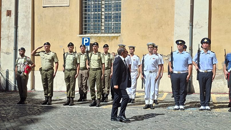 Il presidente del Segnato Ignazio La Russa ai funerali di Bonino 