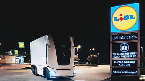 Discount supermarket Lidl is now using an autonomous electric lorry.