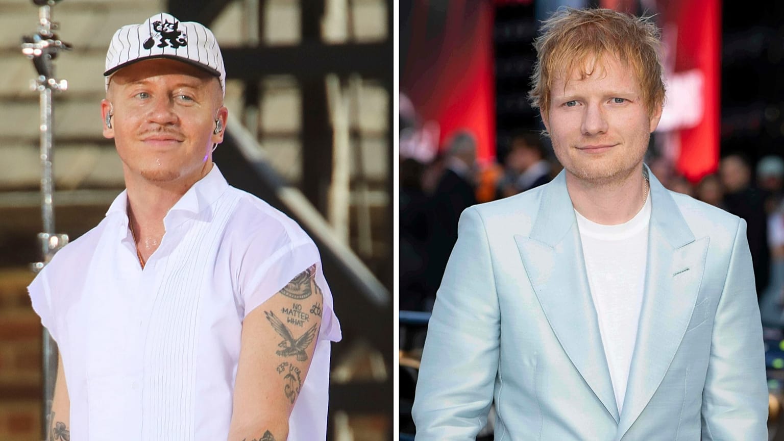 Archiv: Rapper Macklemore und Popsänger Ed Sheeran