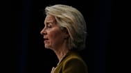 European Commission President Ursula von der Leyen delivers a speech at the International Space Summit at the Grand Palais in Paris, Thursday, Sept. 10, 2026. (AP Photo/Aureli
