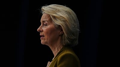 European Commission President Ursula von der Leyen delivers a speech at the International Space Summit at the Grand Palais in Paris, Thursday, Sept. 10, 2026. (AP Photo/Aureli