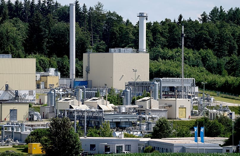Außenansicht des Gasspeicher "Bierwang" des Energieunternehmens Uniper in Unterreit bei München im Jahr 2022. 