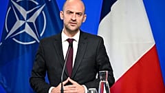 Министр иностранных дел Франции Жан-Ноэль Барро на пресс-конференции с финским коллегой Элиной Валтонен в Хельсинки, 14 сентября 2026 года.