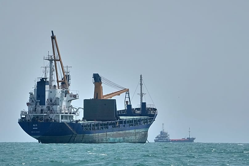 Cargo ship in the Strait of Hormuz, off Iran, 6 September 2026. 