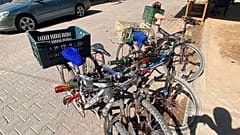 Bicycles used to deliver orders in the Gaza Strip