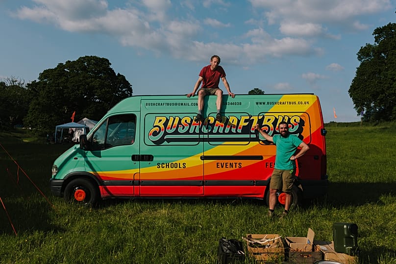Bushcraft Bus co-founders Jim Todd and Tom Young met five years ago on a bushcraft instructor training course.