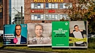 Wahlplakate der Spitzenkandidaten von CDU, SPD und Grünen zur Berliner Abgeordnetenhauswahl, Berlin, 15. September 2026.