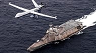 صورة وزعتها البحرية الأمريكية تظهر طائرةً مسيّرة من طراز "MQ-9 Sea Guardian" خلال مناورة عسكرية جرت في 21 أبريل 2021.