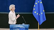 Ursula von der Leyen, at the podium.