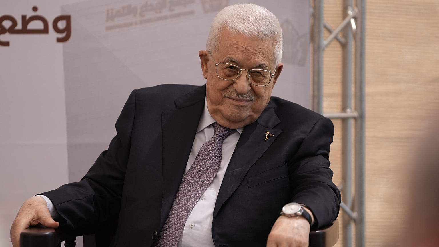 الرئيس الفلسطيني محمود عباس يحضر حفل افتتاح مجمع الابتكار والتميز في مدينة رام الله بالضفة الغربية، الأربعاء 9 سبتمبر 2026.