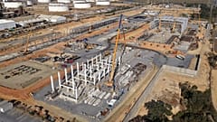 Construction of the first phase of Moeve's Andalusian Green Hydrogen Valley in Palos de la Frontera, Huelva.