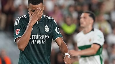 Kylian Mbappé durante el partido del Real Madrid contra el Elche, el 15 de septiembre de 2026.