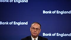 FILE. Bank of England (BoE) Governor Andrew Bailey speaks during the Monetary Policy Report press conference in London, 30 July 2026