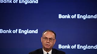 FILE. Bank of England (BoE) Governor Andrew Bailey speaks during the Monetary Policy Report press conference in London, 30 July 2026