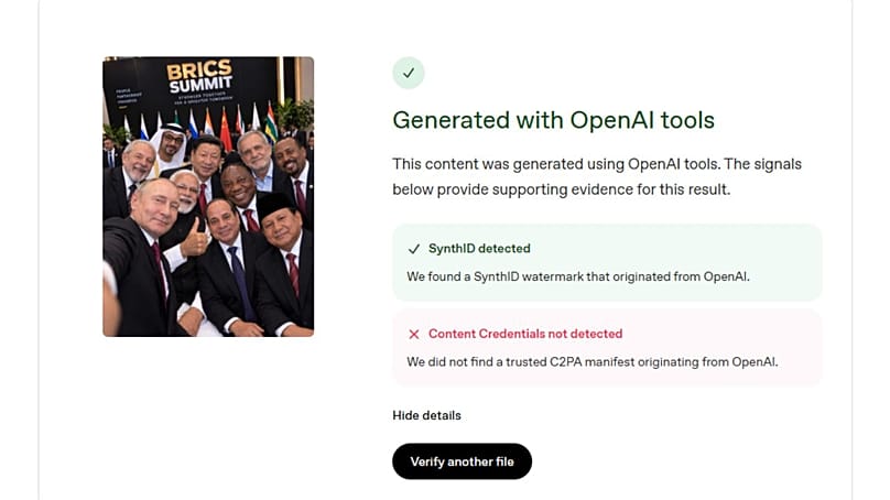 Screenshot of the OpenAI results