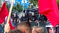 Protesters gather in front of the EULEX mission in Prishtina after former Kosovo President Hashim Thaci's war crime sentencing in The Hague, 16 September 2026