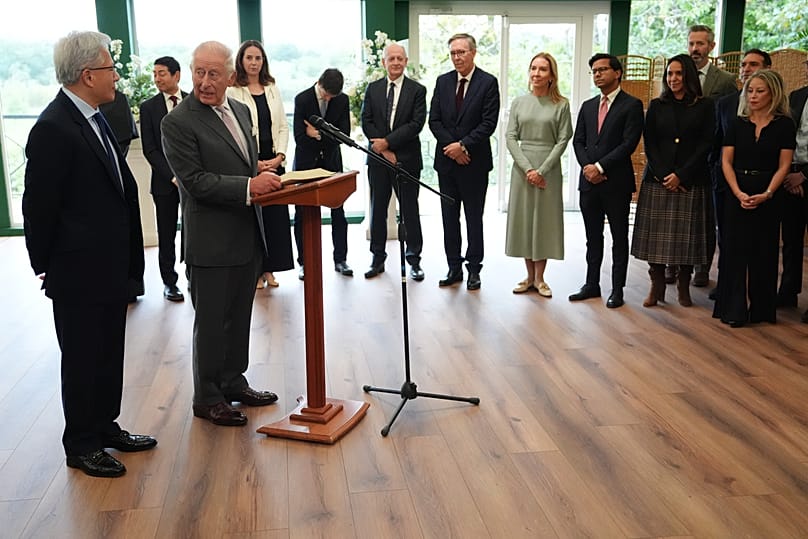 King Charles gives a speech during a meeting for leaders from the artificial intelligence sector. Thursday 17 September