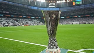 The trophy is displayed before before the Europa League final soccer match between Freiburg and Aston Villa in Istanbul, Turkey, Wednesday, May 20, 2026