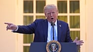 President Donald Trump speaks during a dinner in the Rose Garden of the White House, Thursday, Sept. 17, 2026, in Washington.