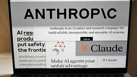 FILE - FILE - Pages from the Anthropic website and the company's logos are displayed on a computer screen in New York, Feb. 26, 2026. (AP Photo/Patrick Sison, File)