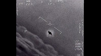 The image from video provided by the Department of Defense labelled Gimbal, from 2015