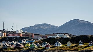 A general view of Nuuk, Greenland, Sunday, Sept. 6, 2026.