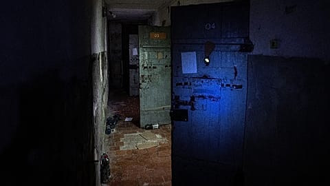 Basement of the police station used by Russian forces to detain and torture Ukrainians in the liberated city of Izium, Ukraine