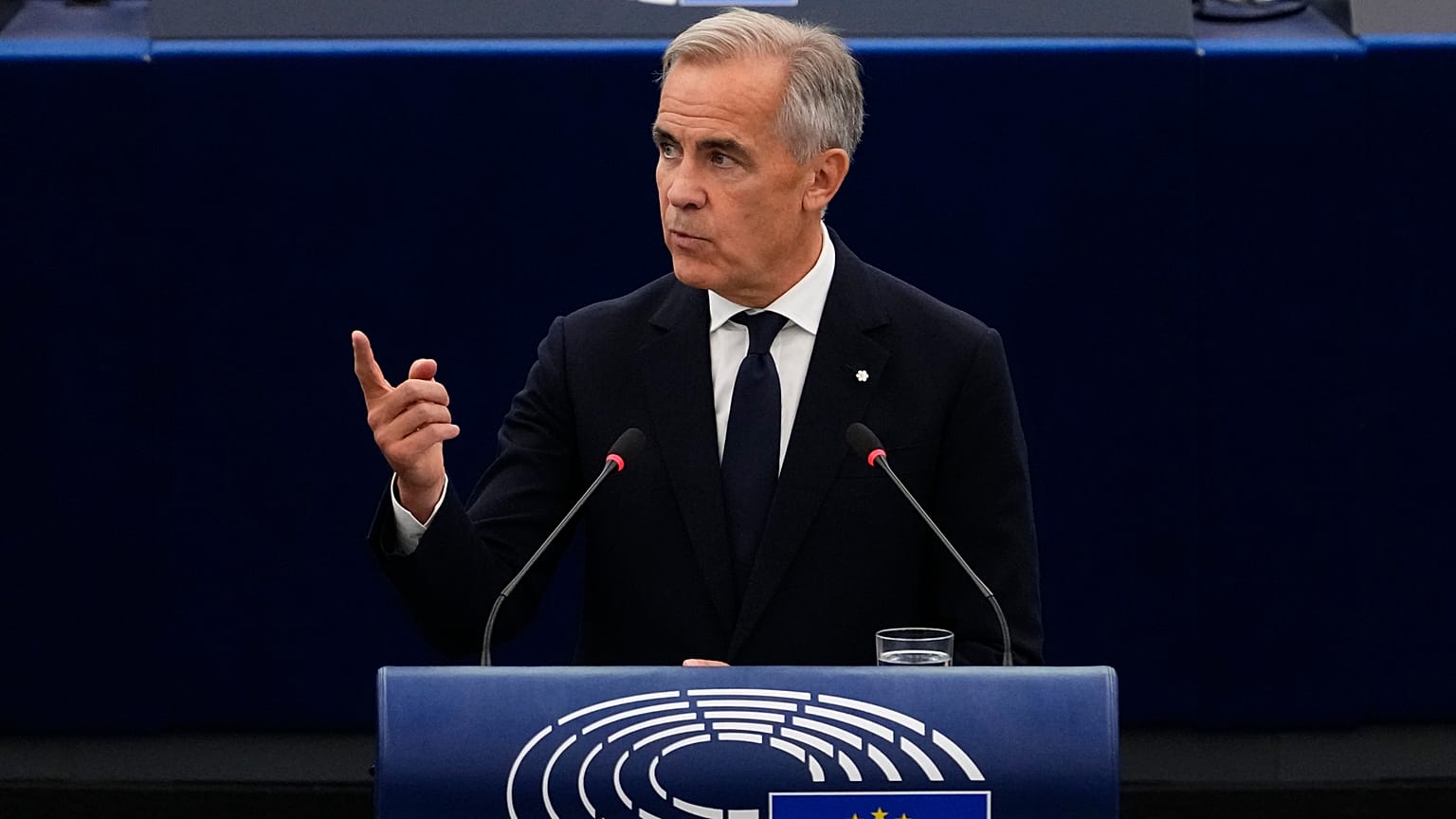 Canadian Prime Minister Mark Carney addresses the European Parliament in Strasbourg, France 